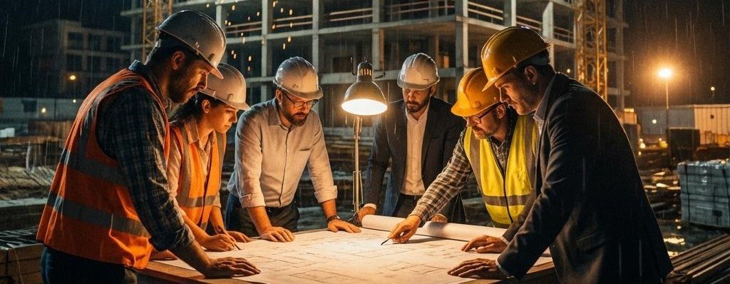 Background construction blueprint